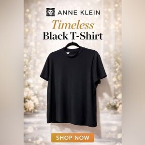 Anne Klein Black Short Sleeve Tee